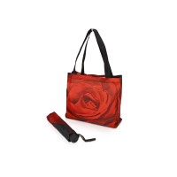 Набор «Роза»: зонт складной полуавтоматический и сумка для шопинга